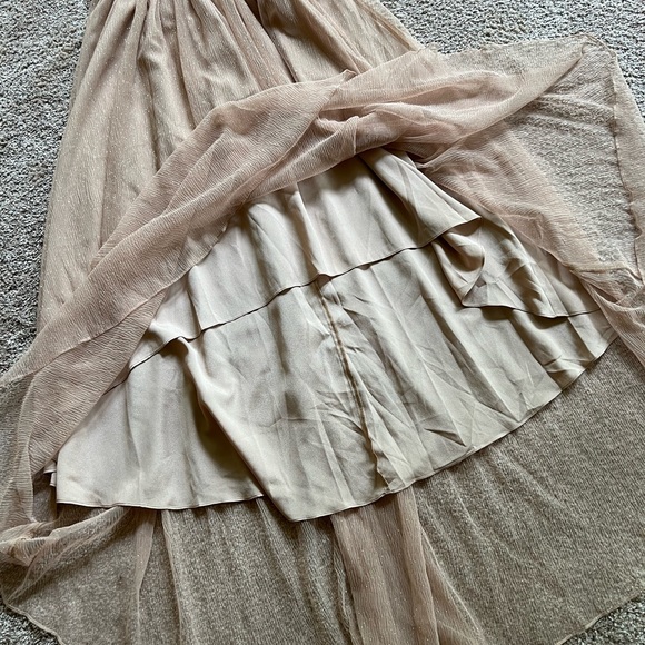 Keepsake | Strapless High- Low Gold Gown - Picture 3 of 6